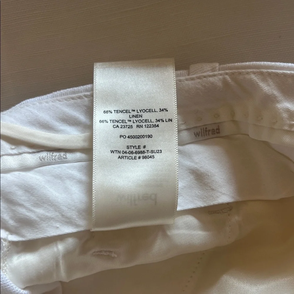 Aritzia Effortless pants in white linen